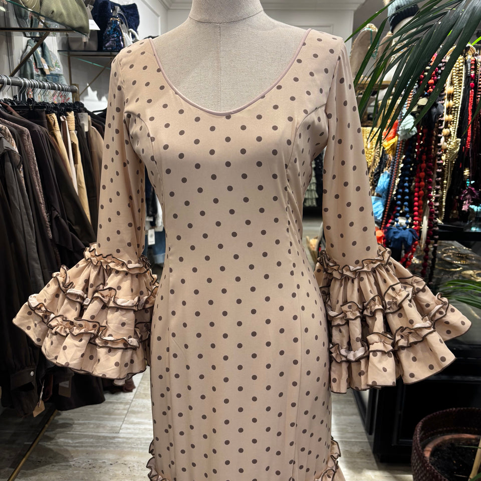 TRAJE FLAMENCA LUNARES BEIGE
