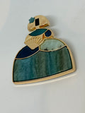 BROCHE  MENINA TURQUESA