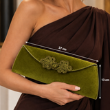 CARTERA TERCIOPELO VERDE OLIVA