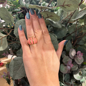 PENDIENTE RAYADO ROSA