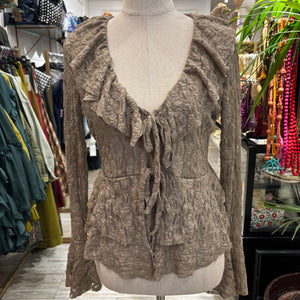 BLUSA DE ENCAJES BEIGE