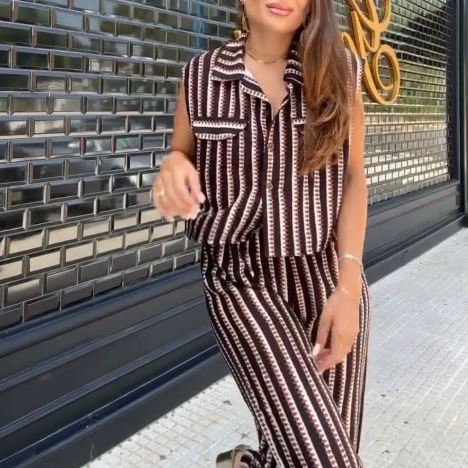CONJUNTO DE PANTALÓN ÉTNICO MARRÓN