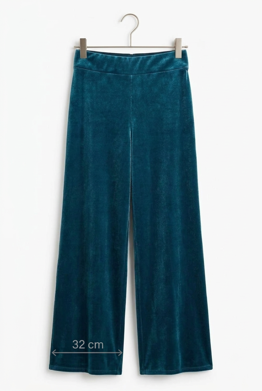 PANTALON TERCIOPELO AZUL PETROLEO