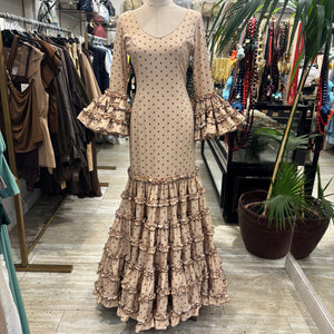 TRAJE FLAMENCA LUNARES BEIGE