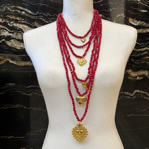 COLLAR CORAZONES ROJO