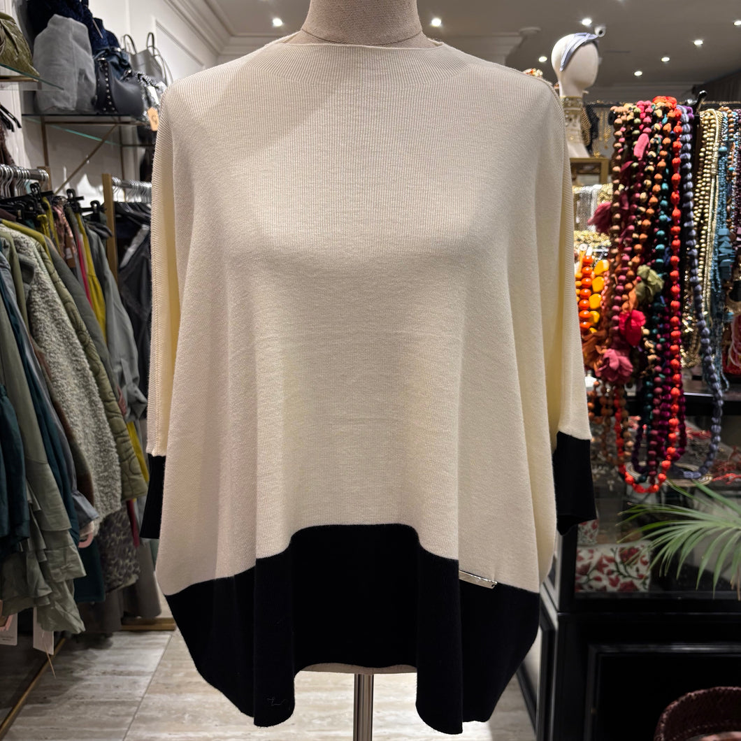 JERSEY AMPLIO BEIGE CON FRANJA NEGRA