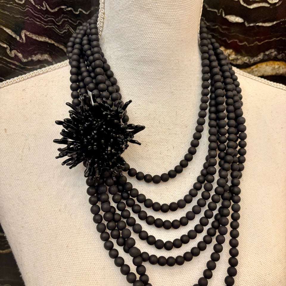 COLAR CORAL GRANDE NEGRO