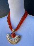 COLLAR ABANICO NARANJA