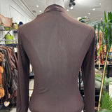 TOP DE TUL Y LENTEJUELAS MARRÓN