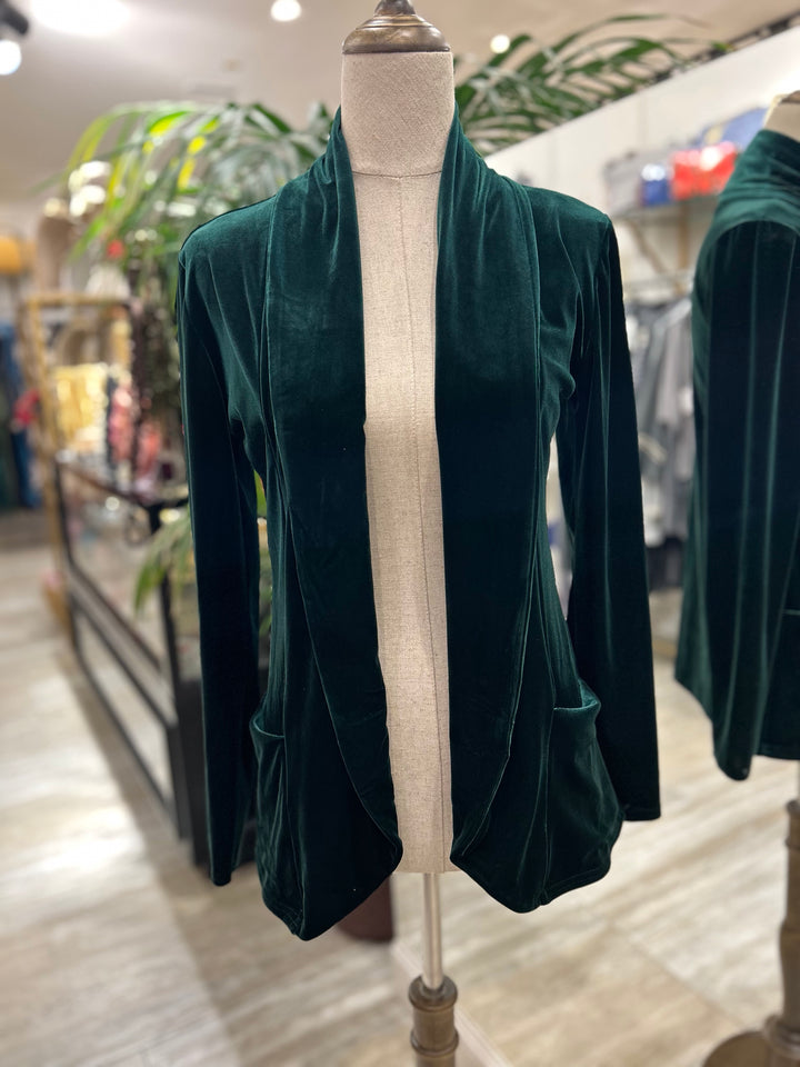 BLAZER DE TERCIOPELO VERDE BOTELLA