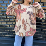 JERSEY DE FLORES BEIGE