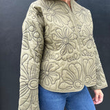 CHAQUETA VERDE PESPUNTE
