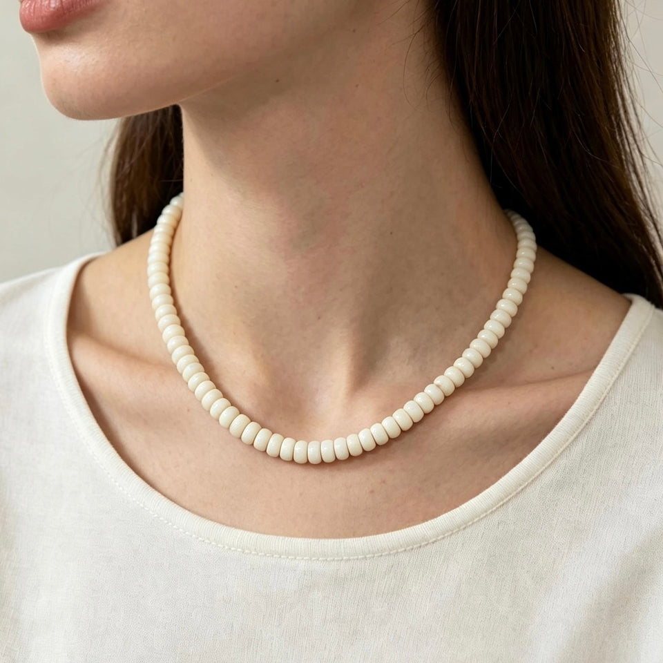 COLLAR HUESO BOLA PLANA MEDIANA