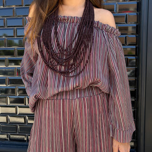 CONJUNTO RAYAS TONOS MARRONES