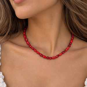 COLLAR PIEDRAS ROJAS