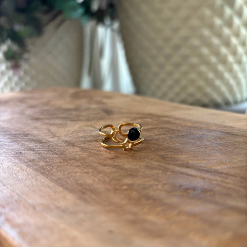 ANILLO ESTRELLA Y LUNA NEGRO