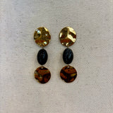 PENDIENTE PIEDRA NEGRA Y CIRCULO