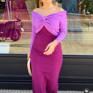 VESTIDO BICOLOR MALVA BUGANVILLA