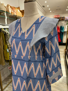 VESTIDO ZIG ZAG AZUL