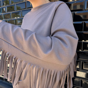 SUDADERA OVERSIZE FLECOS TOPO
