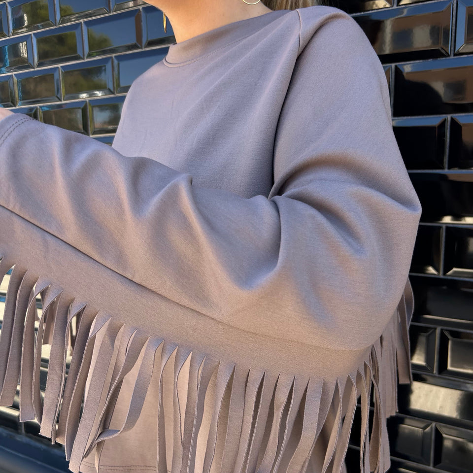 SUDADERA OVERSIZE FLECOS TOPO