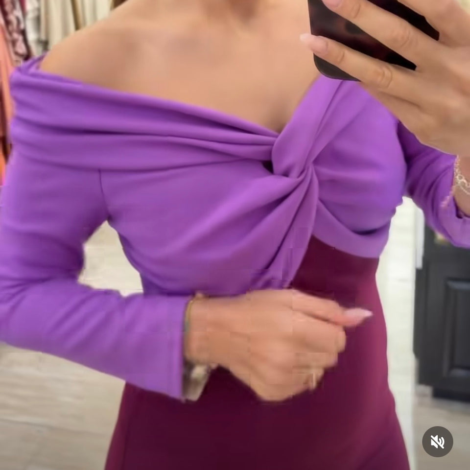 VESTIDO BICOLOR MALVA BUGANVILLA