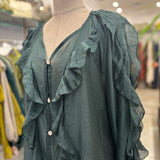 BLUSA VERDE BOTELLA DE VOLANTES