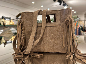 BOLSO DE FLECOS MINI TAUPE