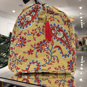 BOLSA ESTAMPADA FONDO MOSTAZA