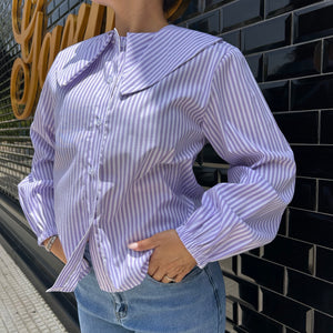 CAMISA DE RAYAS MALVA