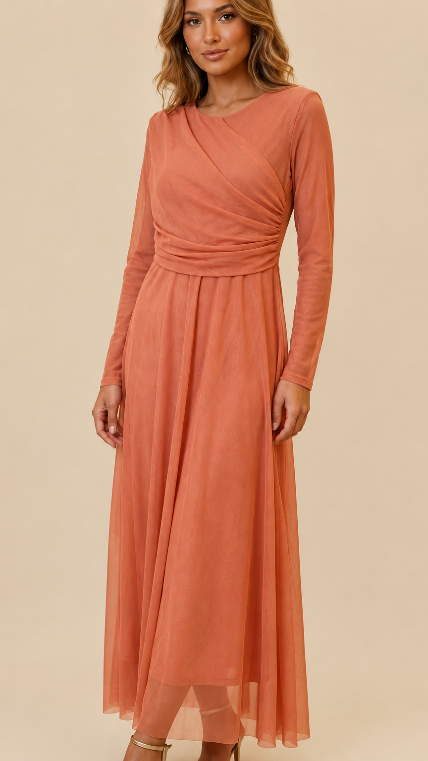 VESTIDO MADRID MELOCOTON