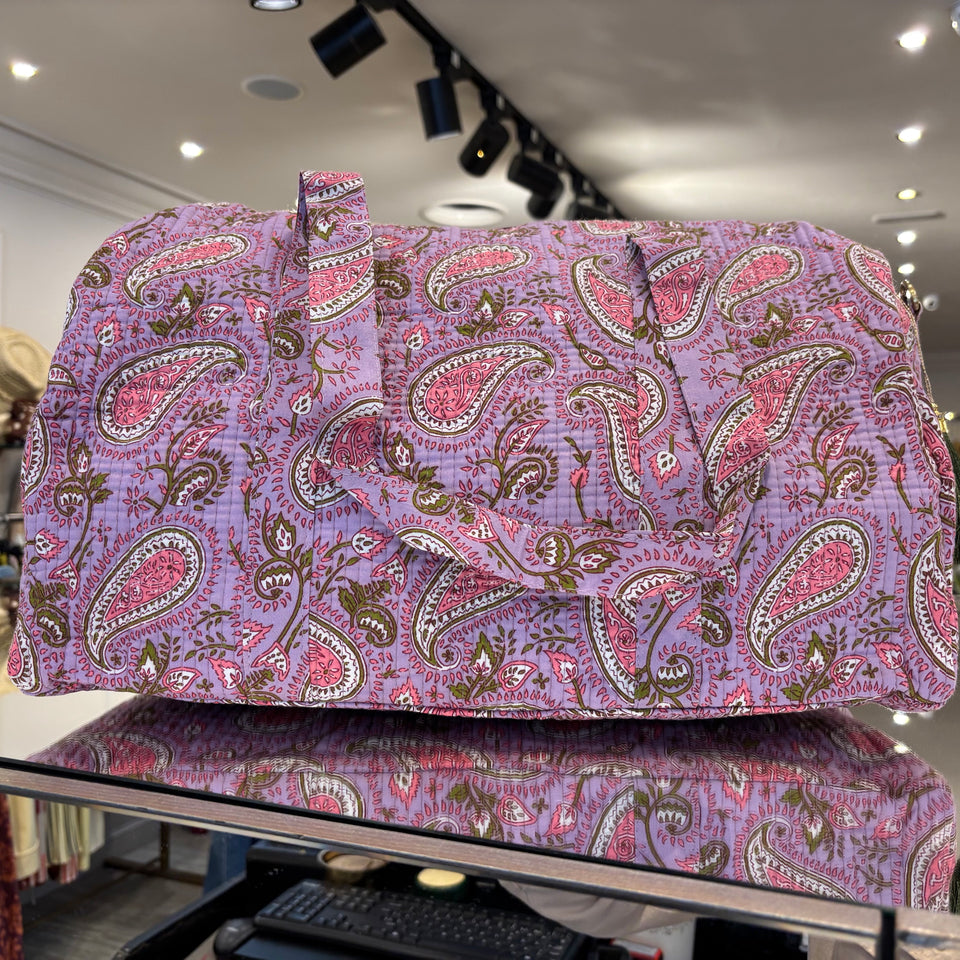 BOLSA ESTAMPADA FONDO MALVA