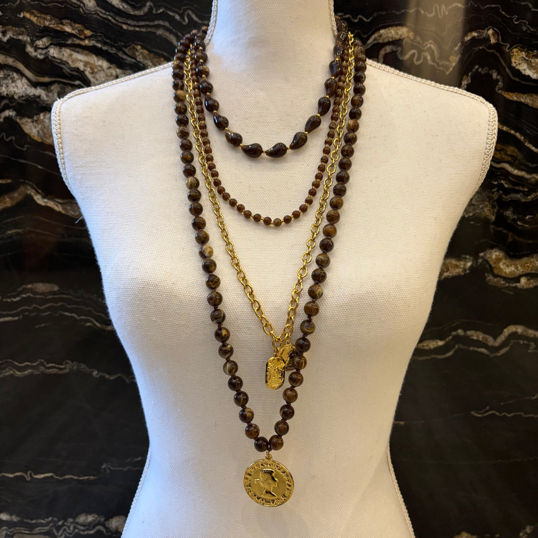 COLLAR MULTI COLLAR MARRON