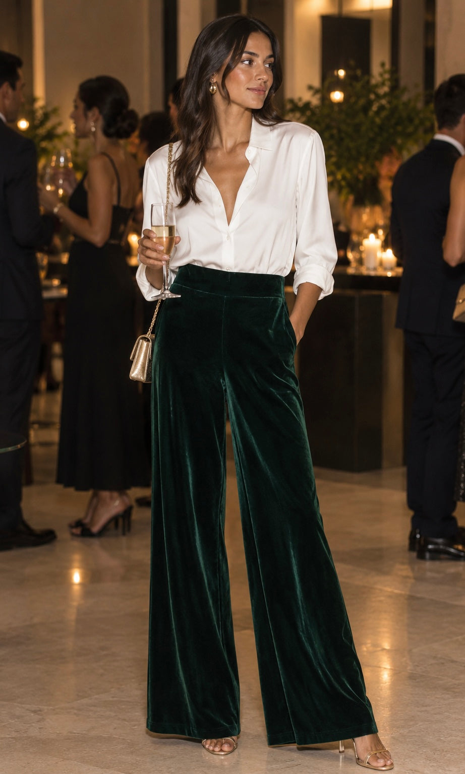 PANTALON TERCIOPELO VERDE BOTELLA
