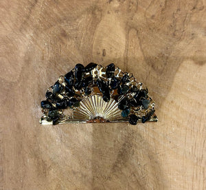 BROCHE ABANICO CORAL NEGRO