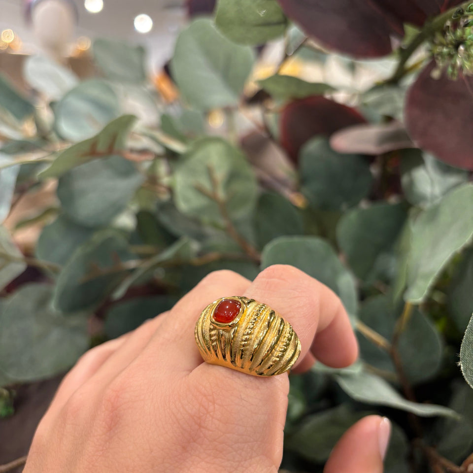 ANILLO RAYADO PIEDRA TERRACOTA