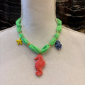 COLLAR TELA VERDE AGUA