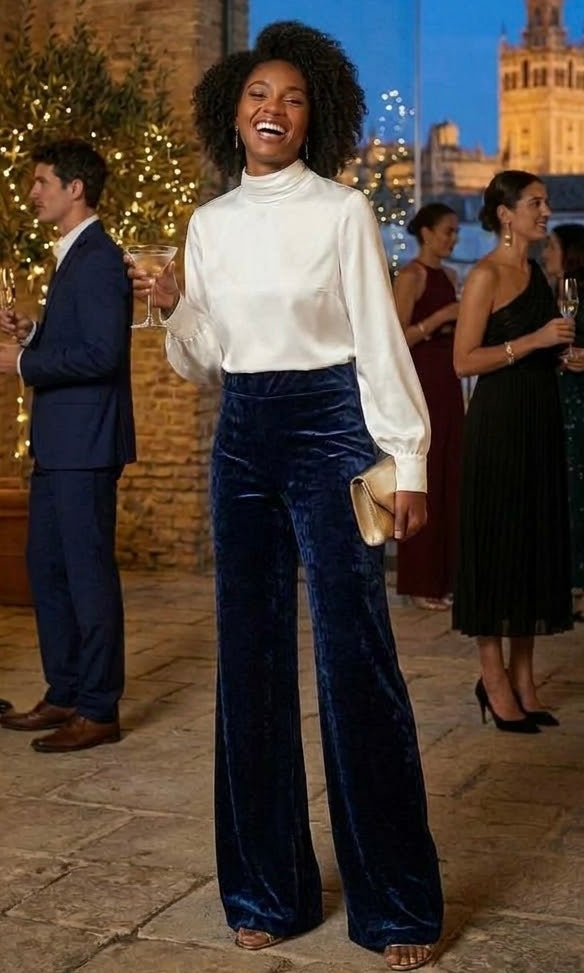 PANTALON TERCIOPELO AZUL MARINO