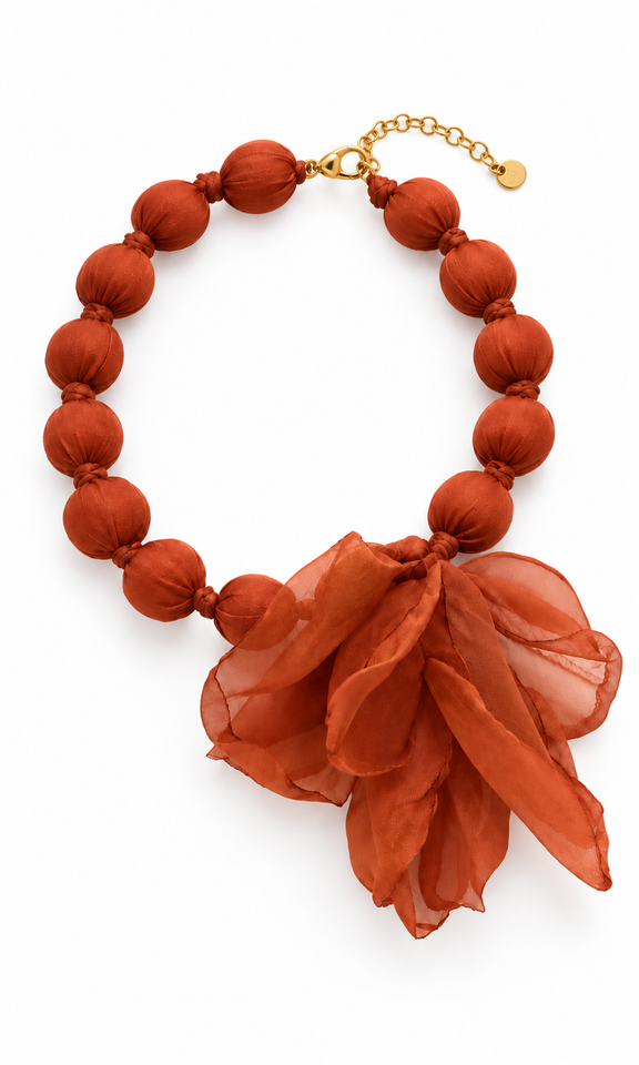CHOKER FLOR TELA CALDERA
