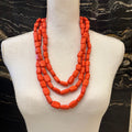 COLLAR LARGO PIEDRAS NARANJA