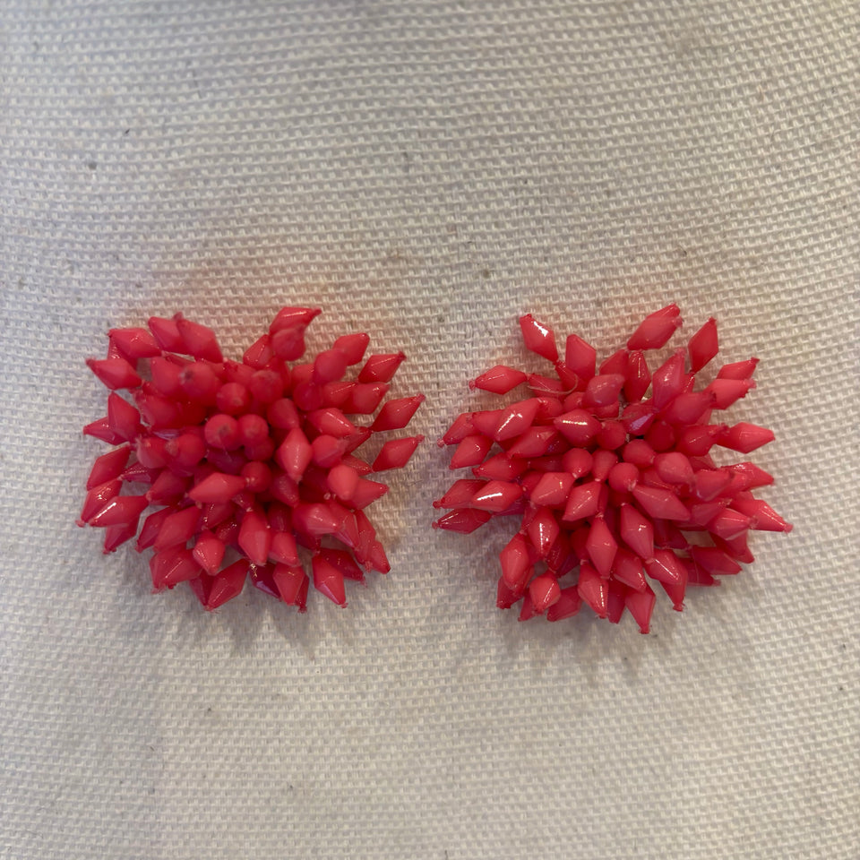 PENDIENTE POMPON ROSA