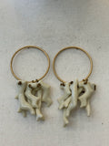 PENDIENTE ARO CORAL BLANCO