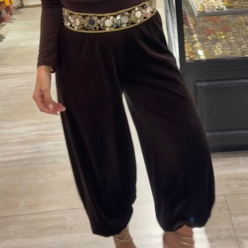 PANTALON MARRON DE TERCIOPELO BOMBACHO