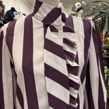 BLUSA RAYAS BEIGE/ MORADO