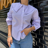 CAMISA DE RAYAS MALVA
