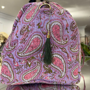 BOLSA ESTAMPADA FONDO MALVA