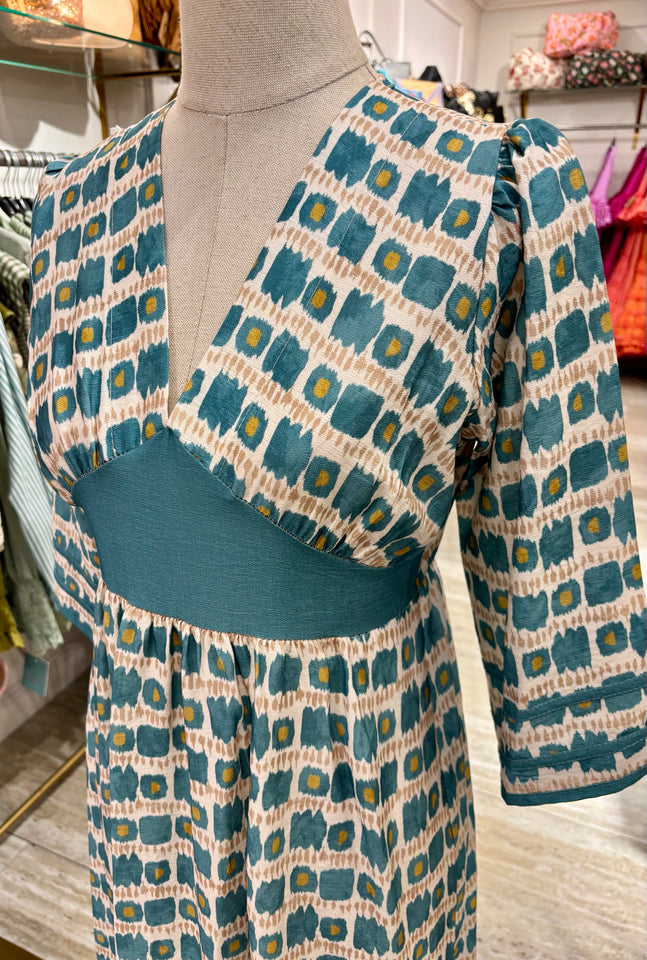 VESTIDO ESTAMPADO TURQUESA