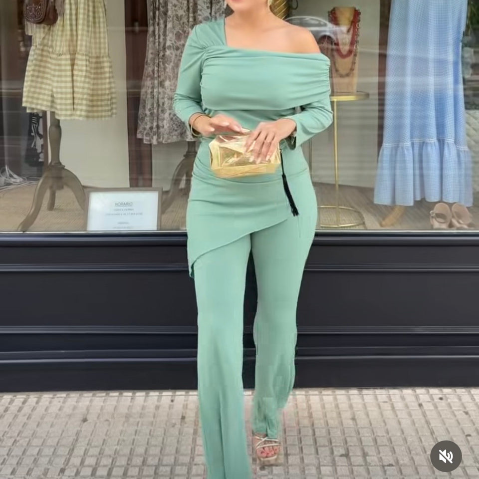 CONJUNTO DE PANTALÓN VERDE AGUA
