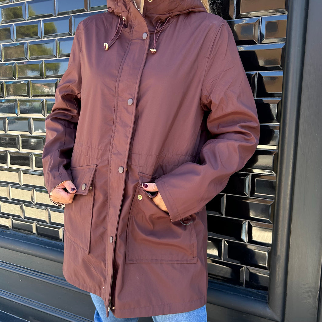 ABRIGO REVERSIBLE BURDEOS