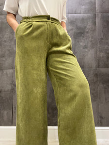 PANTALON DE PANA VERDE PISTACHO